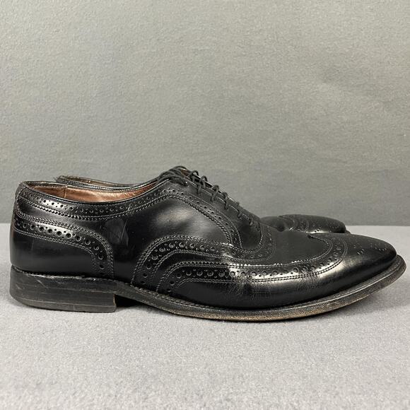 Allen Edmonds McAllister Shoes Mens Size 11 C Black Wingtip Oxford Made USA main image 8